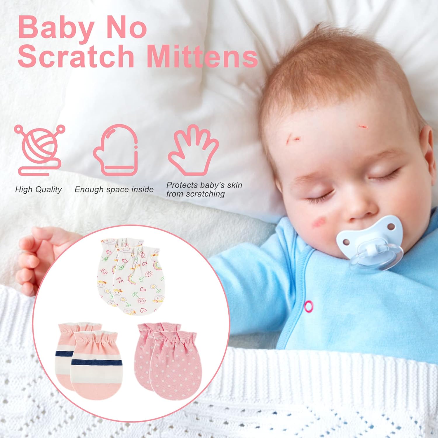 ONESING 16 Pairs Baby Mittens Newborn Mittens No Scratch 0-6 Months Warm Mittens for Newborn Baby Boys Girls - Image 3